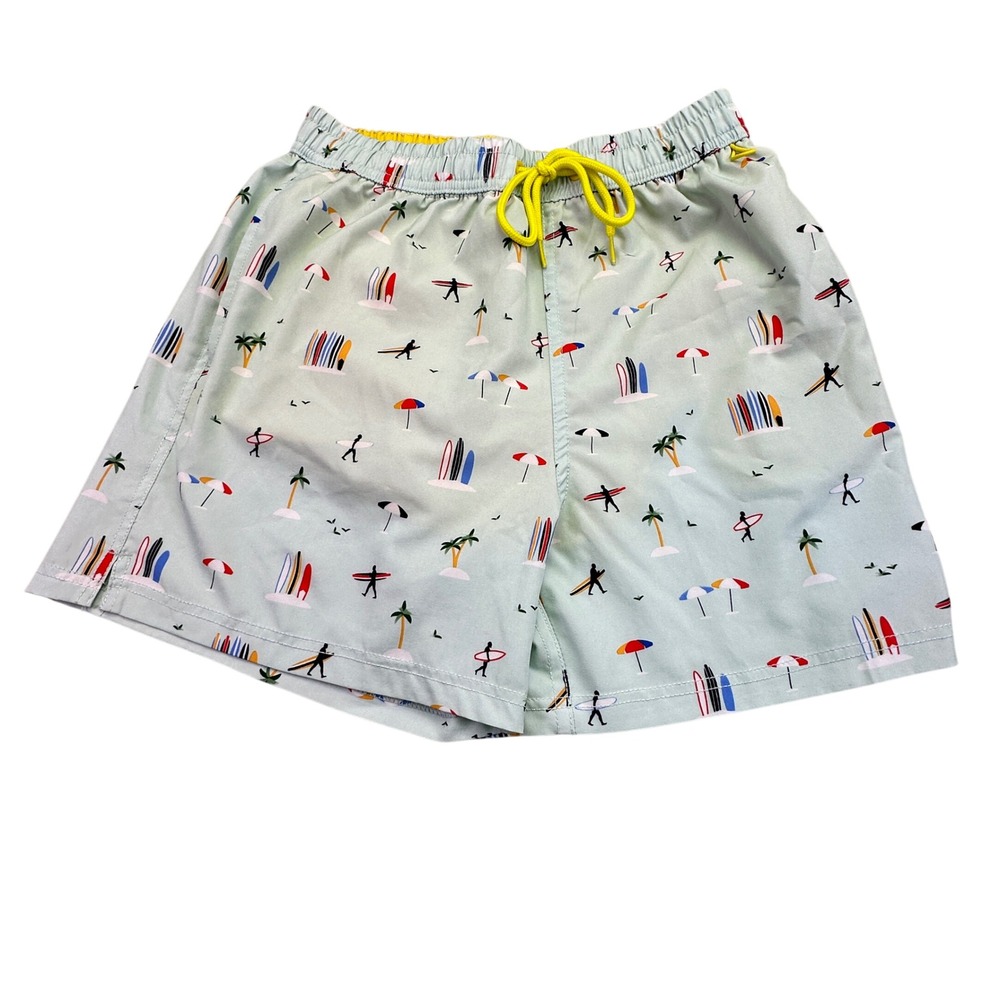 Banana Boat‎ Swim Men's Small Swim Trunks Shorts UPF 50+ Beach Surf Yellow Blue